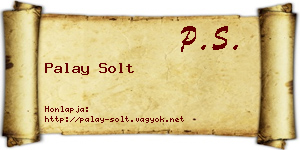 Palay Solt névjegykártya